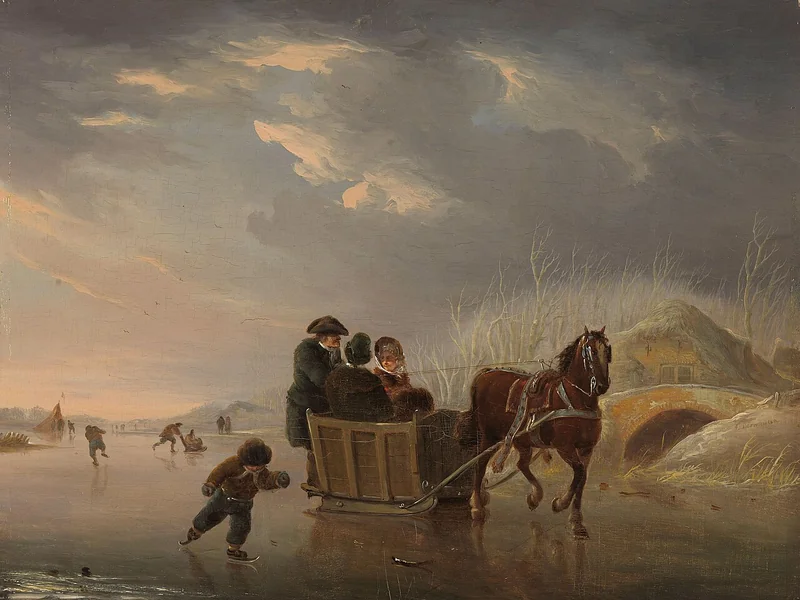1763-Andries Vermeulen - Slittino sul ghiaccio